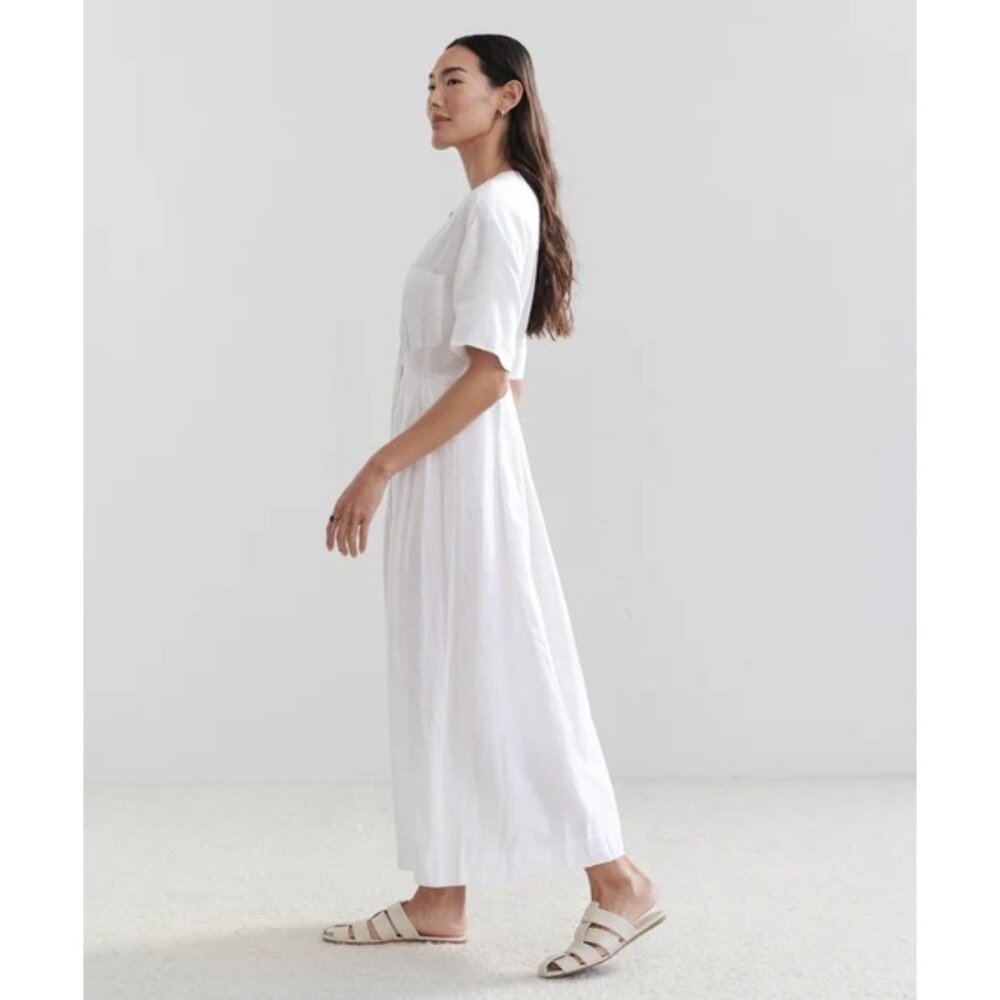 Jenni Kayne White Button-Front Midi Dress NWT - Picture 2 of 6